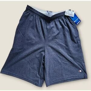 Champion Shorts Unisex Sz S Navy Heather Jersey Shorts With Pockets Grey